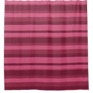 Red coral shades striped vertical pattern Shower Curtain