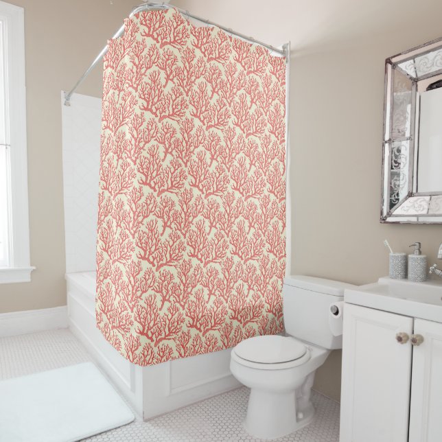 Red Coral  Shower Curtain (In Situ)