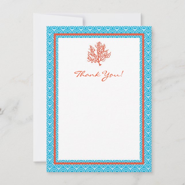 Red Coral Thank You Card (Front)