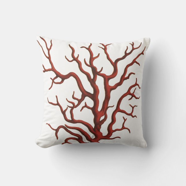 Red Coral throw pillow (Front)