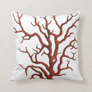 Red Coral throw pillow