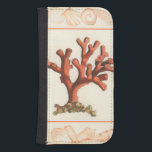 Red Coral with Conch Shell Border Samsung S4 Wallet Case<br><div class="desc">Get this modern piece of artwork today with cream coloured background. This piece of art contains a red, shaded coral that is very sharp and vivid with a decorative conch shell border. It's a contemporary art piece that will be perfect for any type of nautical theme you are trying to...</div>