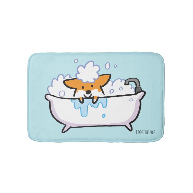 Red Corgi Bath Mat (Front)