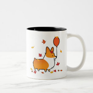 Red Corgi Fall into Autumn Mug   CorgiThings