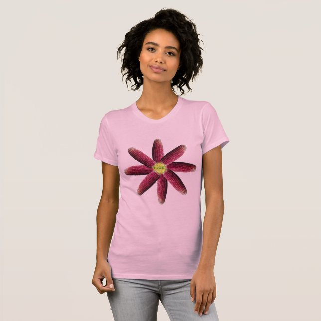 Red Corn Flower Pattern Women's T-Shirt (Front Full)