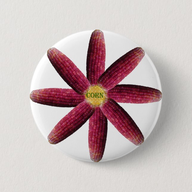 Red Corn Pattern 6 Cm Round Badge (Front)