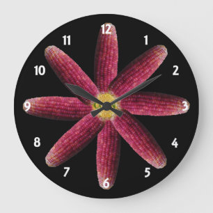 Red Corn Pattern Clock