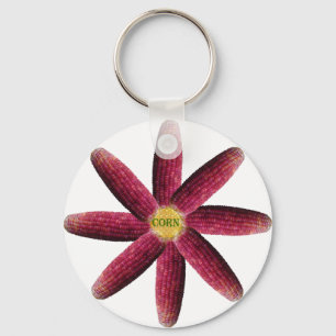 Red Corn Pattern Key Ring
