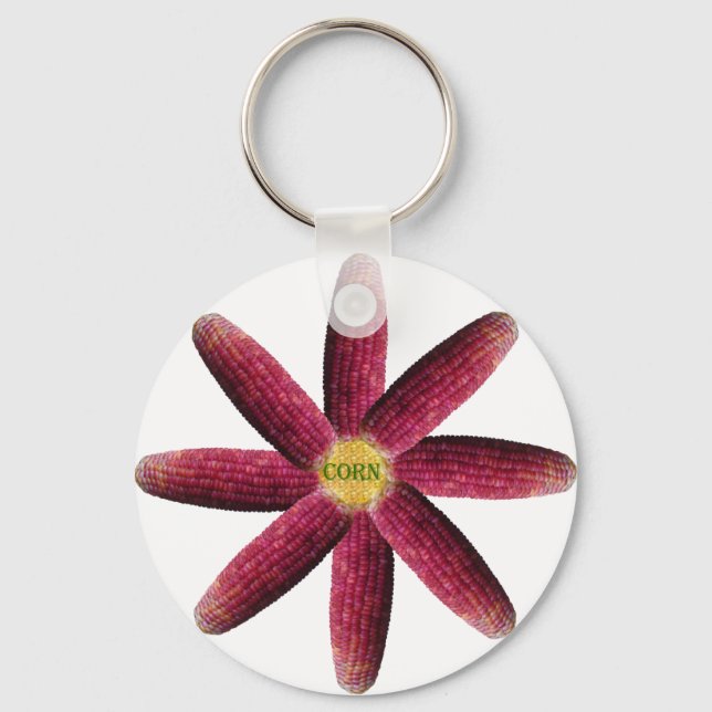 Red Corn Pattern Key Ring (Front)