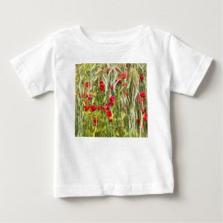 Red Corn Poppies Realistic Art Baby T-Shirt