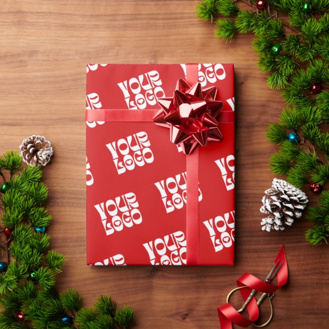 Red Corporate Business Logo Wrapping Paper (Holiday Gift)