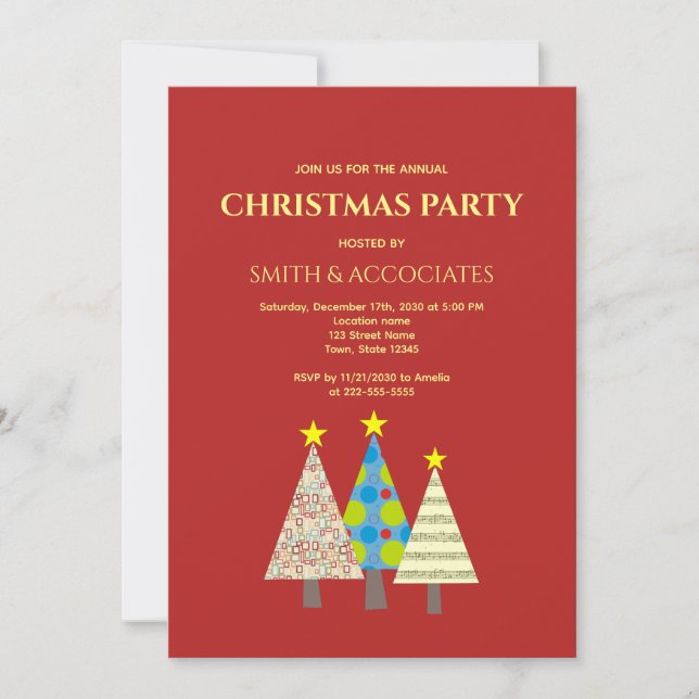 Red Corporate Christmas Party  Invitation (Front)