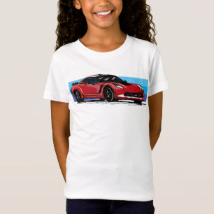 Red Corvette C7 with Blue Stripes T-Shirt