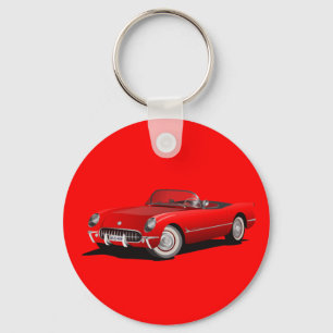 Red Corvette Key Ring