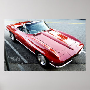 Red Corvette Poster