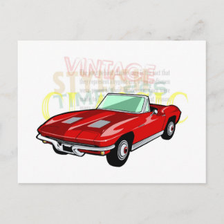 Red Corvette Stingray or Sting Ray sports car Postcard