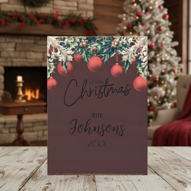 Red Cosy Classic Modern Christmas Card (Creator Uploaded)