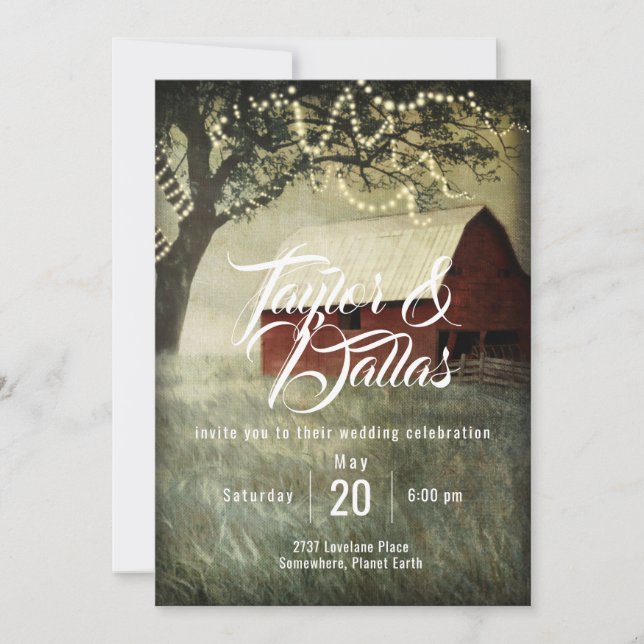 Red Country Barn | Country Morning Invitation (Front)