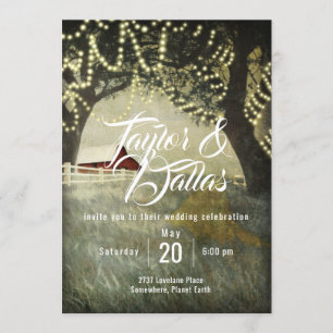 Red Country Barn   Country Morning Invitation