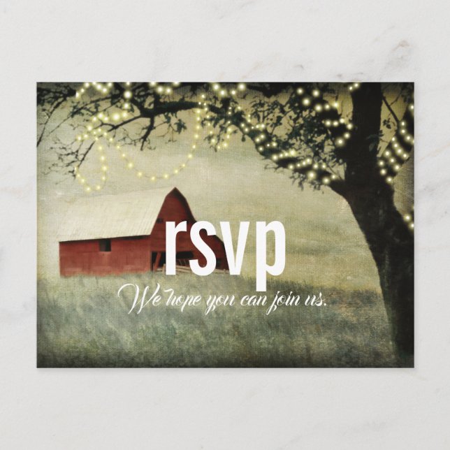 Red Country Barn | Country Morning  RSVP Postcard (Front)