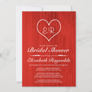 Red Country Bridal Shower Invitations