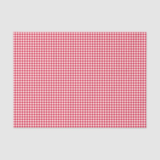 Red Country Gingham Check Pattern Tissue Paper (Front)