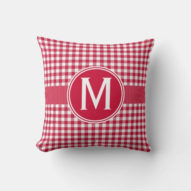 Red Country Gingham Tablecloth Pattern Cushion (Front)