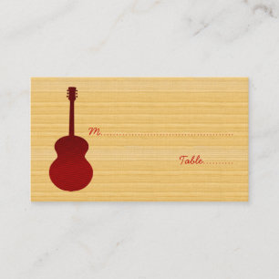 Red Country Guitar Place Card