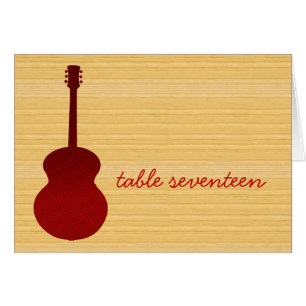 Red Country Guitar Table Number Card