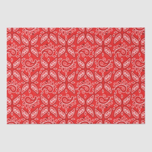Red Country Paisley pattern tissue paper (Front)