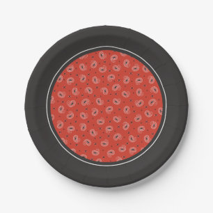 Red Country Western Birthday Party Paper Plate