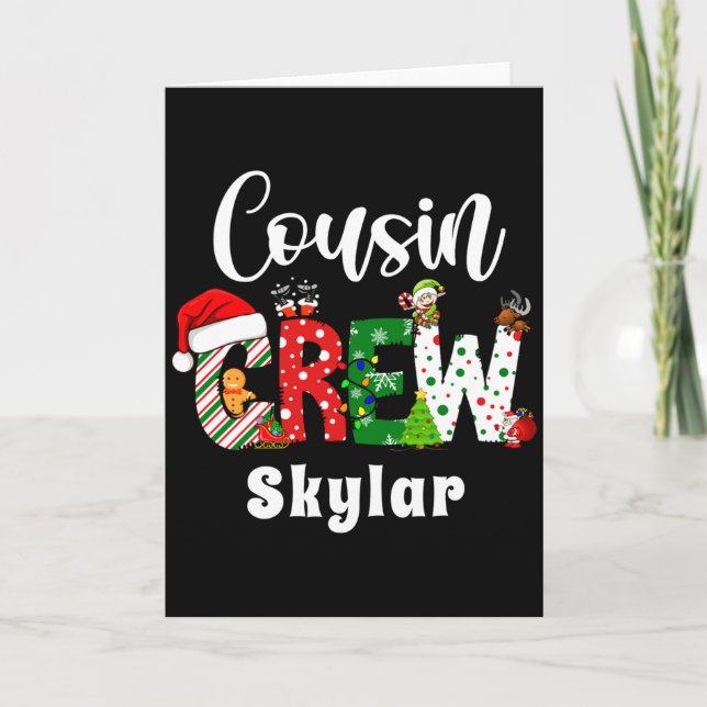 Red Cousin Crew Christmas Retro  Card (Front)