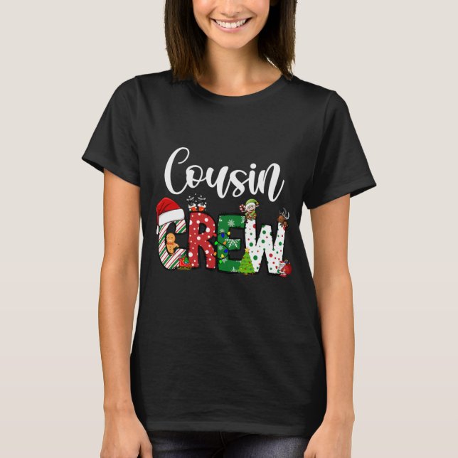 Red Cousin Crew Christmas Retro  T-Shirt (Front)