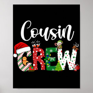 Red Cousin Crew Christmas Retro T Shirt Poster