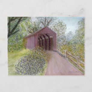 Red Covered Bridge Postcard