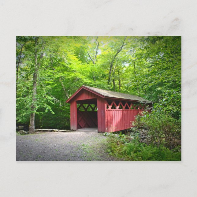 Red Covered Bridge Postcard (Front)