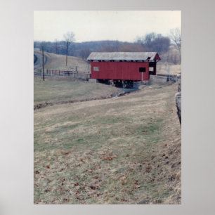 Red Covered Bridge Poster