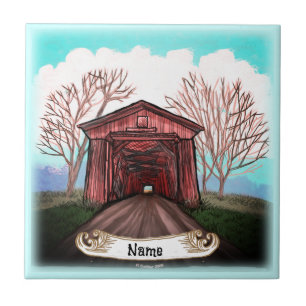 Red Covered Bridge Tile