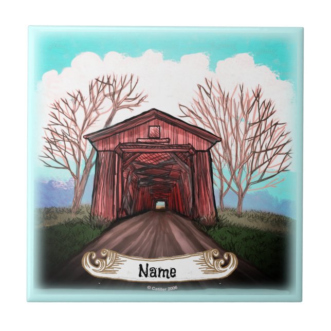 Red Covered Bridge Tile (Front)
