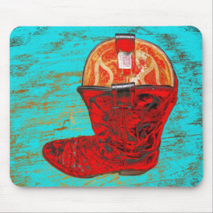 Red Cowboy Boot Mousepad
