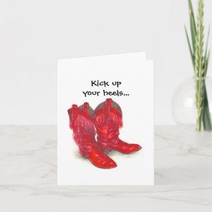 Red Cowboy Boots Birthday Card