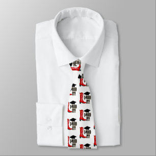 Red Cowboy Boots Graduation Tie