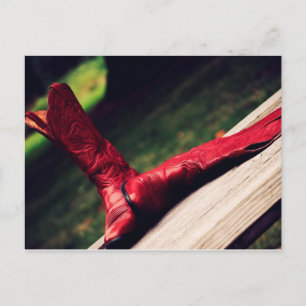 Red Cowboy Boots Postcard