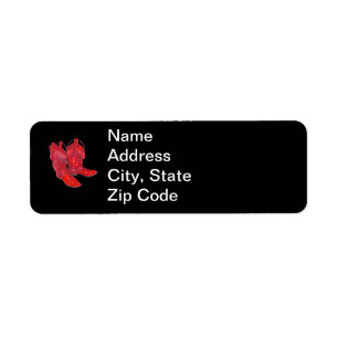 Red Cowboy Boots Return Address Label