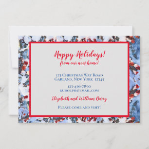 Red Crab Apple Berries in Snow New Home Card