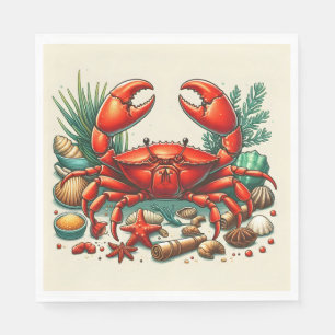 Red Crab Bake Napkin