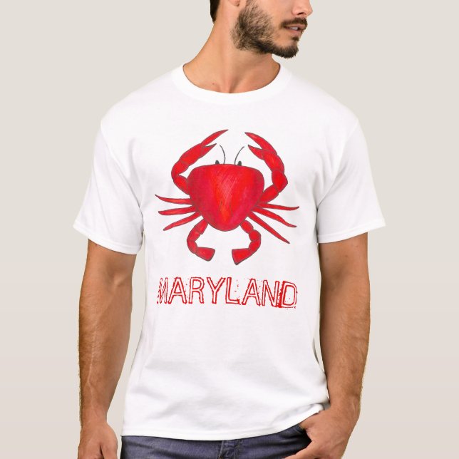 Red Crab Baltimore Maryland Crabs Seafood Tee (Front)