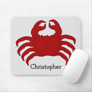 Red Crab Design Mouse Mat