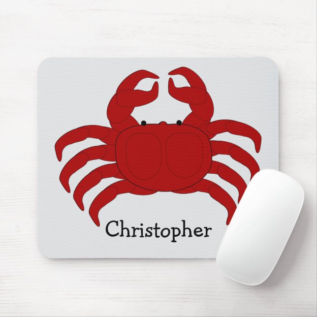 Red Crab Design Mouse Mat (With Mouse)
