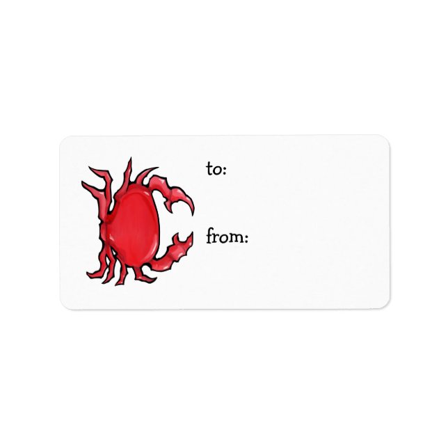 Red Crab Gift Tag (Front)